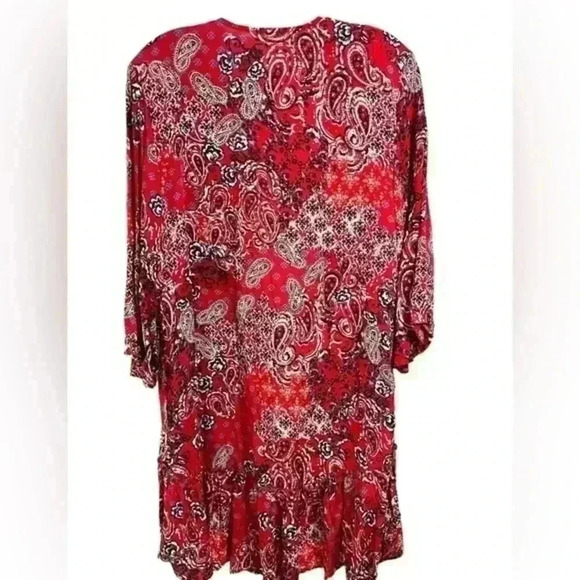 Maurice’s Bandana Coverup/Kimono Red and Blue Size XS - Picture 2 of 5